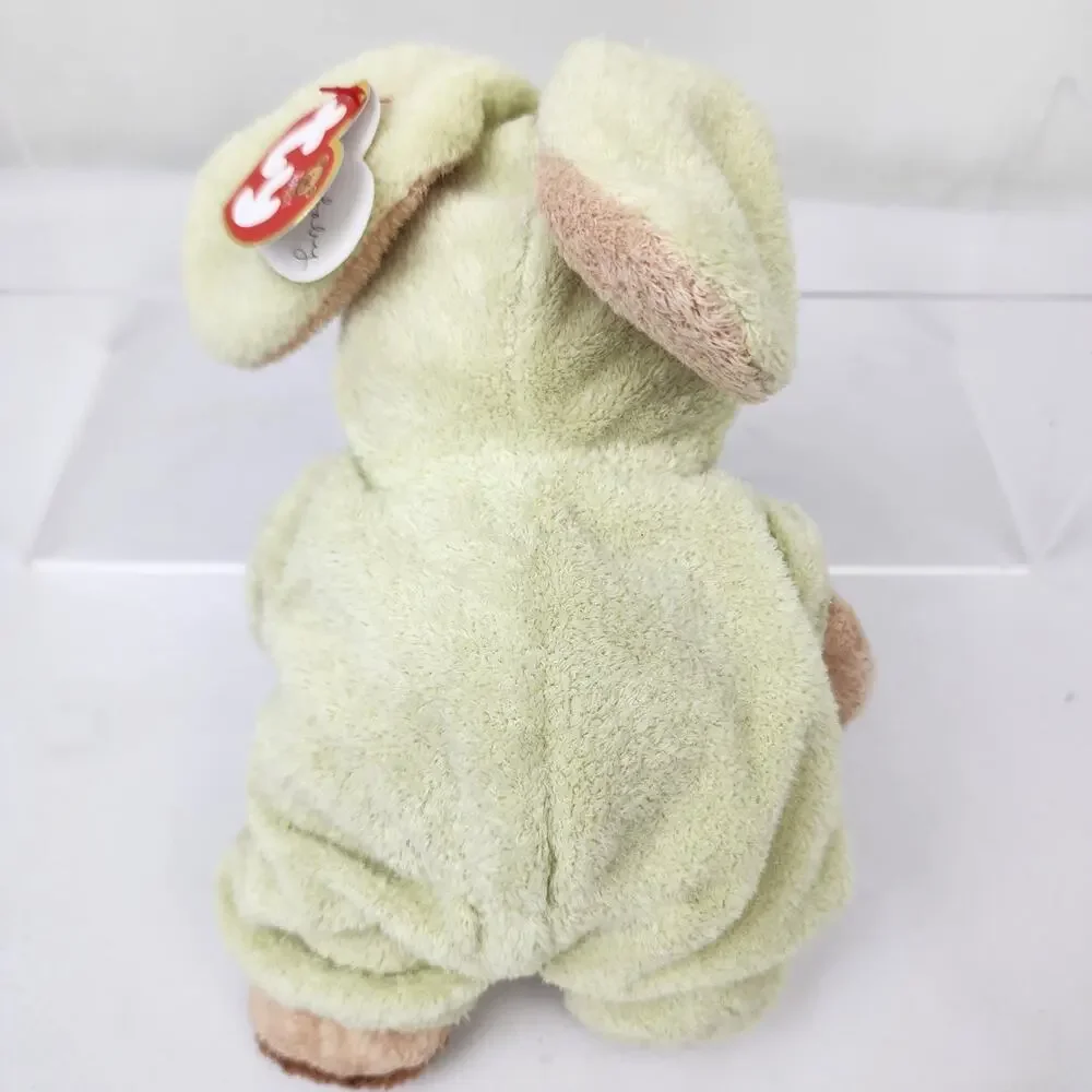 2004 TY Pluffies Love To Baby Teddy Bear Green Removable PJ's 12” Plush NWMT's